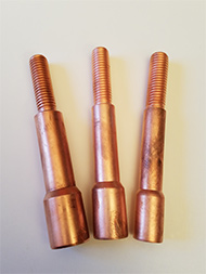 3 grounding ferrules produced with impact extrusion